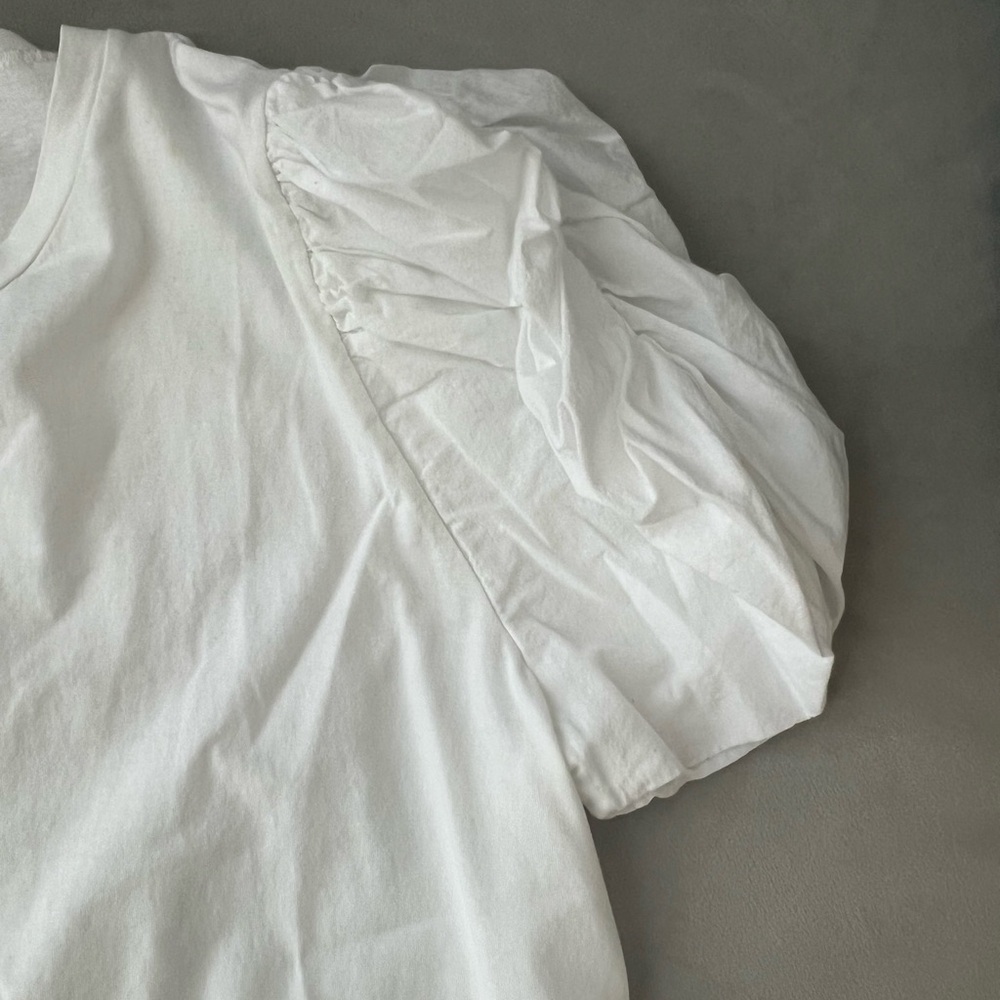 Zara women’s White Puff Sleeve Top size XL - Picture 3 of 4